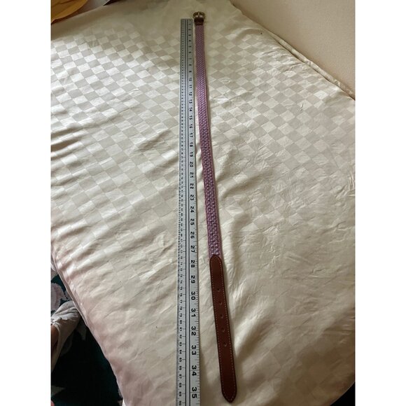 Vineyard Vines Fabric Genuine Leather Whales Red Fashion Belt Size S - Picture 9 of 13